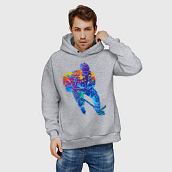 Толстовка оверсайз мужская Хоккеист, цвет: меланж — фото 2