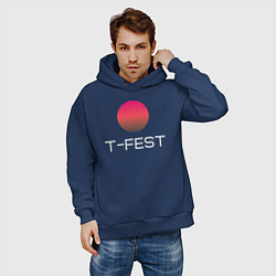 Толстовка оверсайз мужская T-Fest, цвет: тёмно-синий — фото 2