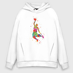 Толстовка оверсайз мужская Basketball Player, цвет: белый