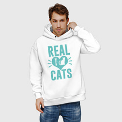 Толстовка оверсайз мужская Real Cats, цвет: белый — фото 2
