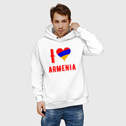 Толстовка оверсайз мужская I Love Armenia, цвет: белый — фото 2