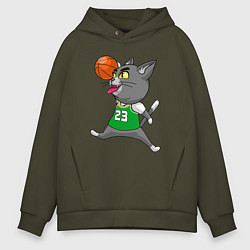 Толстовка оверсайз мужская Jordan Cat, цвет: хаки