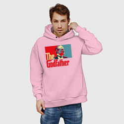 Толстовка оверсайз мужская Godfather logo, цвет: светло-розовый — фото 2
