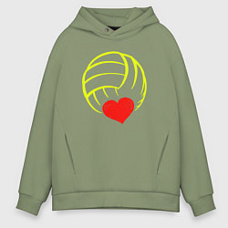 Толстовка оверсайз мужская Volleyball Heart, цвет: авокадо