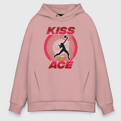 Толстовка оверсайз мужская Kiss Ace, цвет: пыльно-розовый