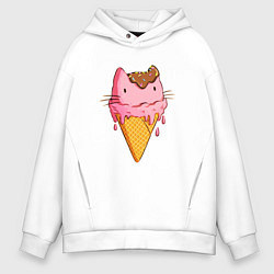 Мужское худи оверсайз Cat Ice Cream