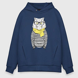Мужское худи оверсайз Hipster Cat