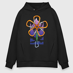 Толстовка оверсайз мужская Flower carabiners, цвет: черный