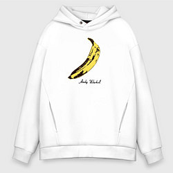 Толстовка оверсайз мужская Банан, Энди Уорхол, цвет: белый