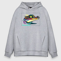 Толстовка оверсайз мужская Крокодил, цвет: меланж