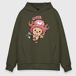 Толстовка оверсайз мужская Тони Тони Чоппер One Piece, цвет: хаки