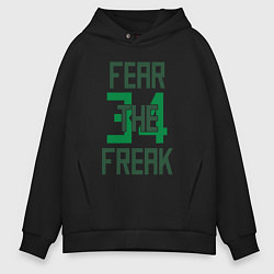 Толстовка оверсайз мужская Fear The Freak 34, цвет: черный