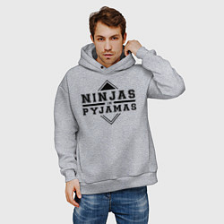 Толстовка оверсайз мужская Ninjas In Pyjamas, цвет: меланж — фото 2