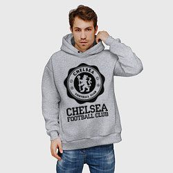 Толстовка оверсайз мужская Chelsea FC: Emblem, цвет: меланж — фото 2