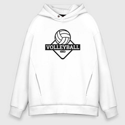 Толстовка оверсайз мужская Volleyball, цвет: белый