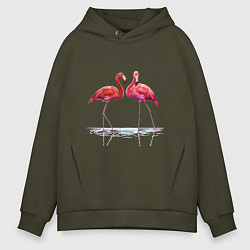 Толстовка оверсайз мужская Фламинго пара, цвет: хаки