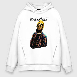 Толстовка оверсайз мужская Hip Hop Hussle, цвет: белый