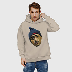 Толстовка оверсайз мужская Nipsey Face, цвет: миндальный — фото 2