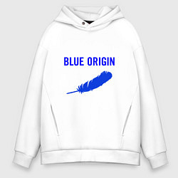 Мужское худи оверсайз Blue Origin logo перо