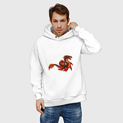 Толстовка оверсайз мужская Лавовый левиафан, цвет: белый — фото 2