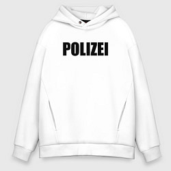 Толстовка оверсайз мужская POLIZEI, цвет: белый
