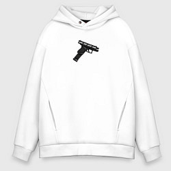 Толстовка оверсайз мужская Glock-18, цвет: белый