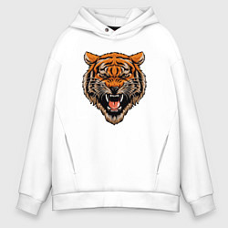 Толстовка оверсайз мужская Tiger Hunter, цвет: белый