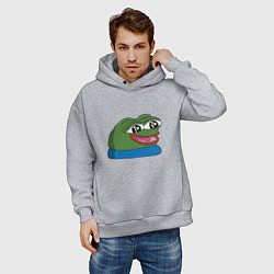 Толстовка оверсайз мужская Pepe happy Пепе хеппи, цвет: меланж — фото 2