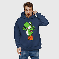 Толстовка оверсайз мужская Yoshi, цвет: тёмно-синий — фото 2