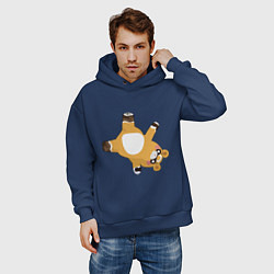 Толстовка оверсайз мужская Гоба, цвет: тёмно-синий — фото 2