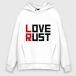 Толстовка оверсайз мужская Love Rust, цвет: белый