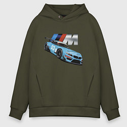 Толстовка оверсайз мужская BMW M Performance Motorsport, цвет: хаки
