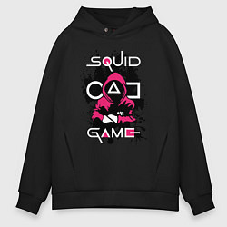 Толстовка оверсайз мужская Squid gameguard-killer, цвет: черный