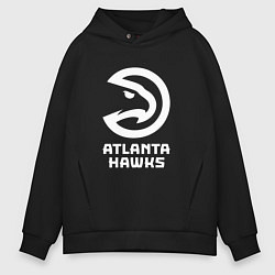 Толстовка оверсайз мужская Атланта Хокс, Atlanta Hawks, цвет: черный