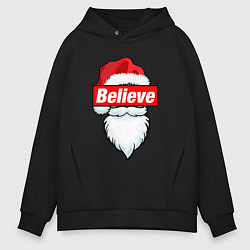 Мужское худи оверсайз I Believe In Santa Я Верю В Санту