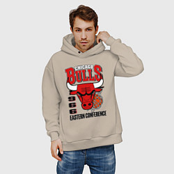 Толстовка оверсайз мужская Chicago Bulls NBA, цвет: миндальный — фото 2