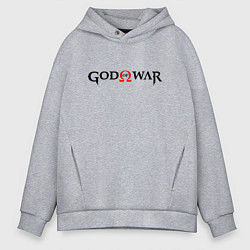 Мужское худи оверсайз GOD OF WAR LOGO BLACK RED