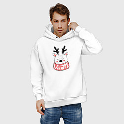 Толстовка оверсайз мужская Pinguin Be jolly, цвет: белый — фото 2