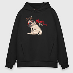 Мужское худи оверсайз Merry Pugmas