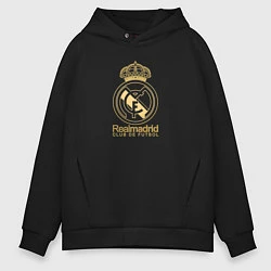 Толстовка оверсайз мужская Real Madrid gold logo, цвет: черный