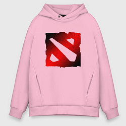 Мужское худи оверсайз ЧЁРНО КРАСНОЕ ЛОГО ДОТА 2 DOTA 2 LOGO