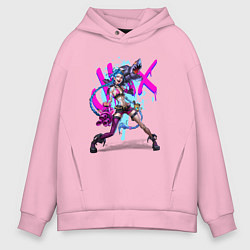 Мужское худи оверсайз LOL JINX БРЫЗГИ КРАСОК