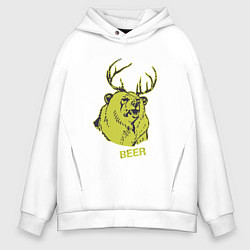 Толстовка оверсайз мужская Macs Beer Deer, цвет: белый