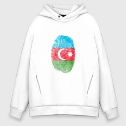 Толстовка оверсайз мужская Азербайджан - Отпечаток, цвет: белый