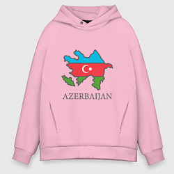 Толстовка оверсайз мужская Map Azerbaijan, цвет: светло-розовый