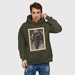 Толстовка оверсайз мужская Sova арт, цвет: хаки — фото 2