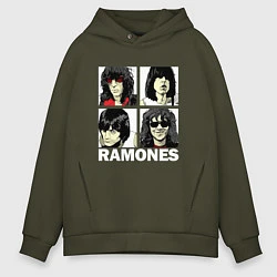 Мужское худи оверсайз Ramones, Рамонес Портреты