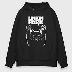 Мужское худи оверсайз Linkin Park, Линкин Парк, Рок кот