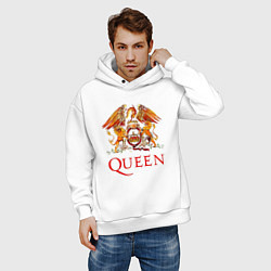 Толстовка оверсайз мужская Queen, логотип, цвет: белый — фото 2