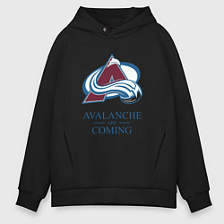 Толстовка оверсайз мужская Colorado Avalanche are coming , Колорадо Эвеланш, цвет: черный